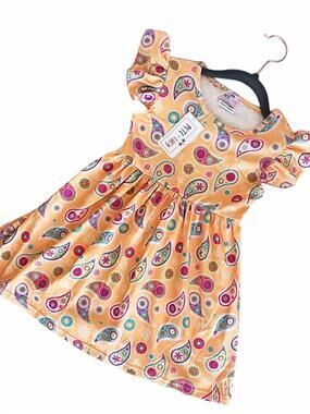 NEW PETE + LUCY girls paisley dress in orange